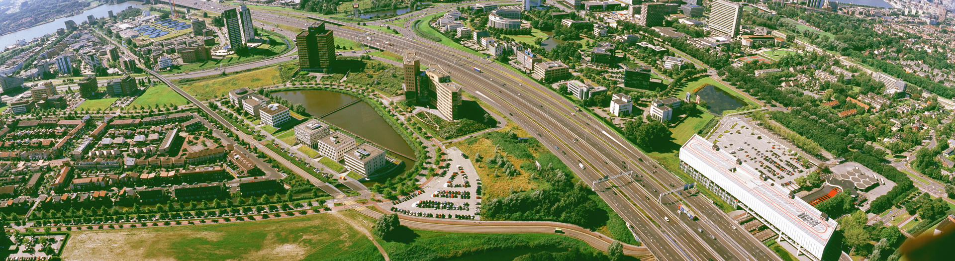 Bedrijvenpark Rivium, waar de ParkShuttle rijdt.